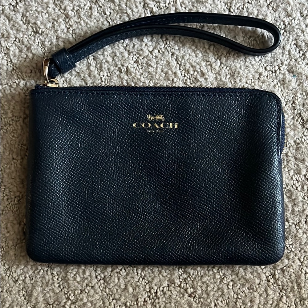 Coach Dark Navy Wristlet